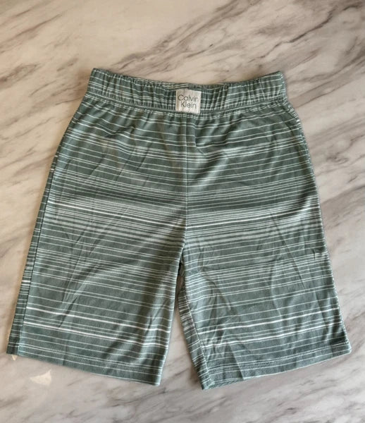 Ck Calvin Klein-Boys Short Sleeve Button-down Shirt and Shorts Pajama Set 3 NEW