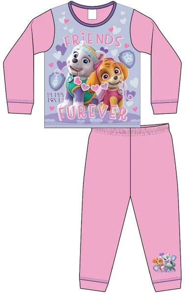 Girls PAW PATROL Pyjamas /Pink SKYE & EVEREST PJs Sizes 18 Months-5 Years