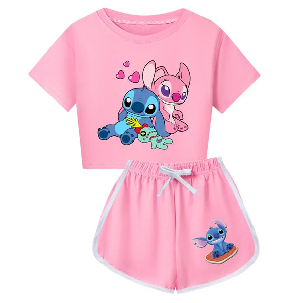 Short Outfits T-Shirt Now Trousers Tracksuit PJ's Sets Kids Lilo & Stitch-