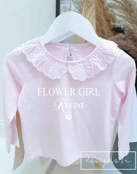 Personalised Flower Girl Pyjamas ~ Wedding Eve ~ Wedding Night ~ Flower ~ Heart