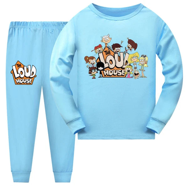 Popular The Loud House children's long sleeved T-shirt pajamas pants set gift