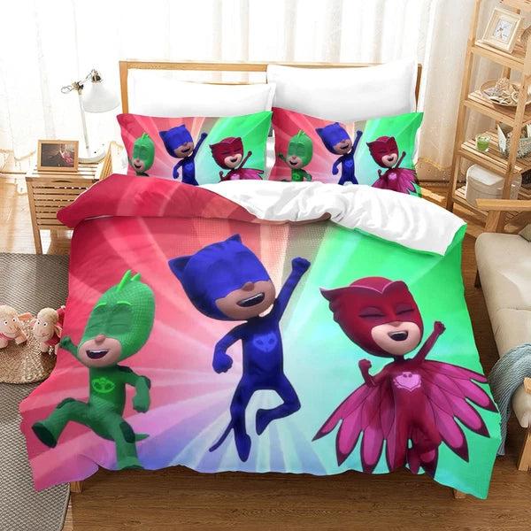 Kids PJ Masks 3D Quilt/Duvet/Doona Cover Bedding Sets + Pillowcases - Single