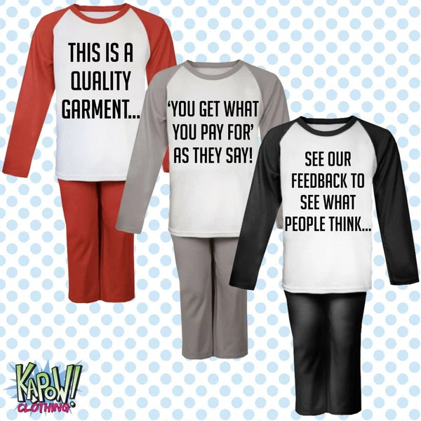 Custom Personalised Kids Baby Pyjamas PJs Raglan Sleep Night Wear Gift Toddler 2