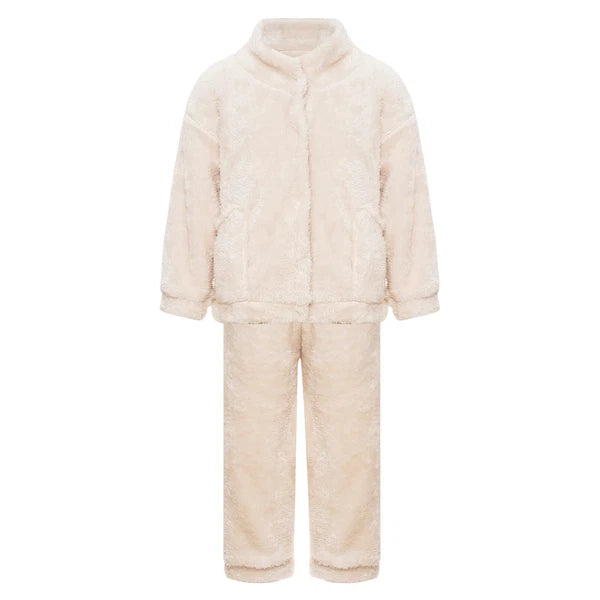 Girl Boy Sleepwear Zipper Pajamas Set Elastic Loungewear Outerwear Nightwear