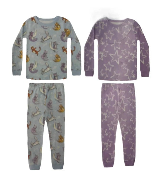 Member's Mark Toddler & Girls 4-Pc Organic Cotton Pajama Set Choose sz & type