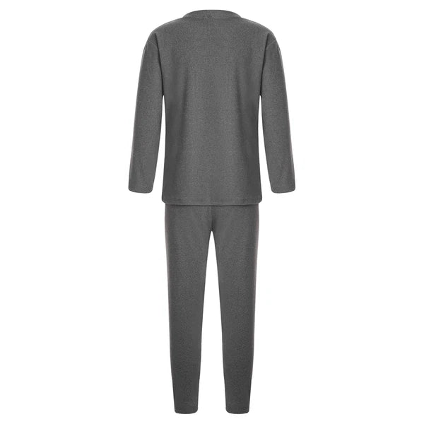 Kids Boys Girls Tees Elastic Top Pajamas Sleepwear Letter Print Set Thermal