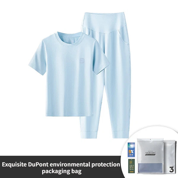 New Kids Anti Mites Homewear Boys Girls Spring Summer Thin Pajama Set-