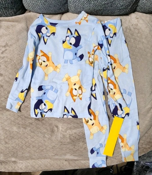 Toddler 2pc Bluey Cotton Pajama Set - Blue Or Green 5T New With Tags