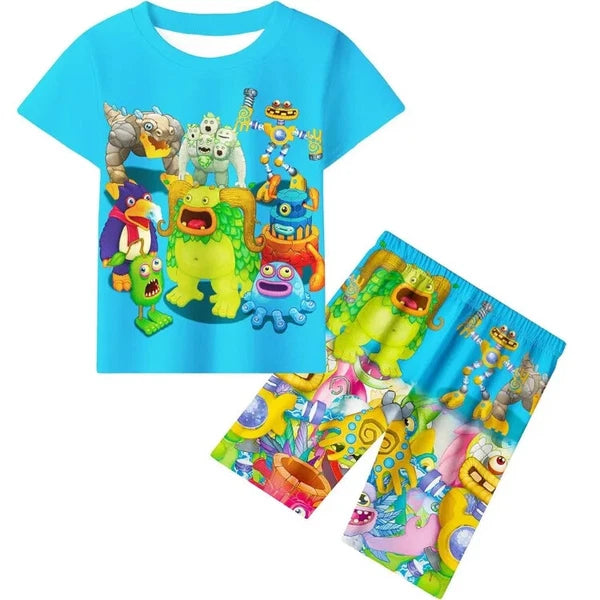 Gorilla monkey T Shirt Kids Monke Short Sleeve T-shirt Shorts Summer Pajama sets