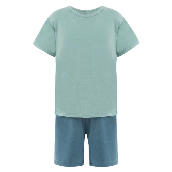 Kids Boys Girls Underwear T-shirt Pajama Set With Pants Nightwear Winter Tops