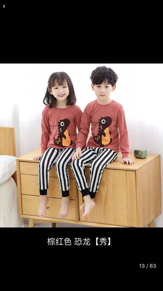 Kids Pajamas Set for Boys/Girls Pjs Baby 100% Cotton Long Sleepwears (dinosaur)