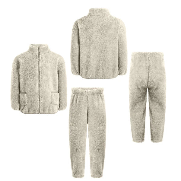 Unisex Kids Pajama Bottoms Outfit Winter Set Coral Fleece Costume Tops Casuai