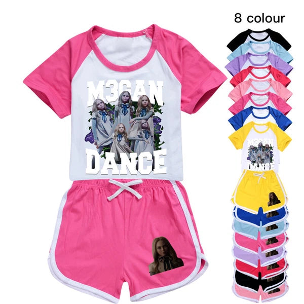 New M3GAN Boys Girls Shorts T-shirt PJ'S Loungewear Tracksuit Kids Birthday Hot