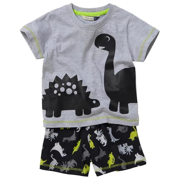 Boys Short Summer Pyjamas Dinosaur Shark Crocodile T-Rex Cotton 12mth-6yr Bedlam