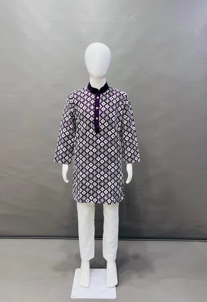 Kids Kurta Pajama Set Wedding Party Sequins Kurta Pyjama Traditional Silk Kurtas