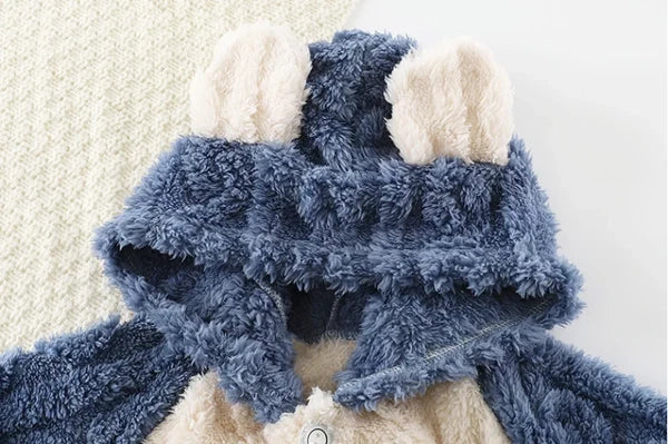 Winter Flannel Pajamas Sets Baby Boys Girls Clothes Warm Hooded Sleepwear Pijama