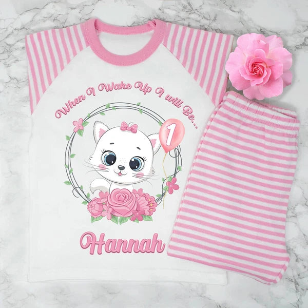Personalised Girls when i wake up i will be 1...2...3.... Pyjamas Very Cute