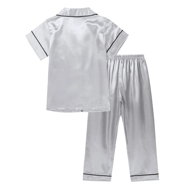 Girl Boy Sleepwear Faux Fur Pajamas Set Trousers Loungewear Buttons Pants Soft