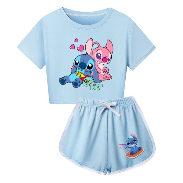 Short Outfits T-Shirt Now Trousers Tracksuit PJ's Sets Kids Lilo & Stitch-