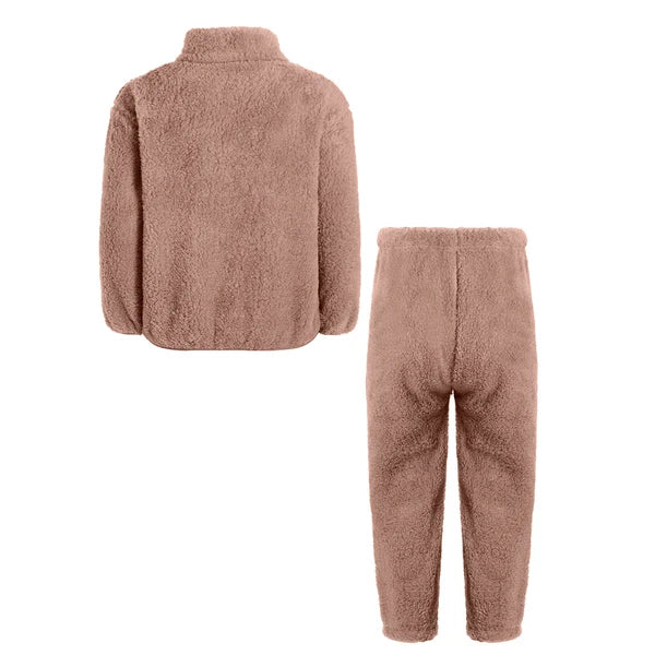 Unisex Kids Pajama Tops Outfit Zipper Set Suit Costume Soft Nightwear Boys Warm