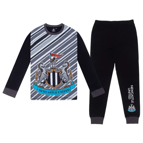 Newcastle United Boys Pyjamas Long Sublimation Kids OFFICIAL Football Gift