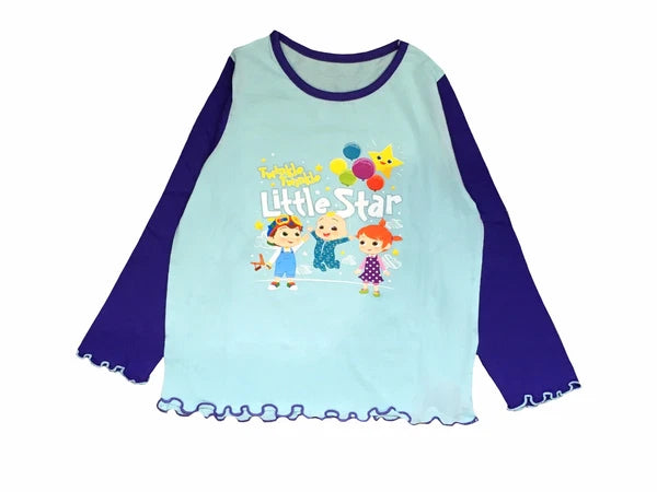 Girls CocoMelon Pyjamas Set PJ's Size Age 1 2 3 4 5 Years Aqua Purple Coco Melon