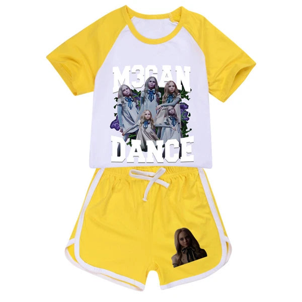 New M3GAN Boys Girls Shorts T-shirt PJ'S Loungewear Tracksuit Kids Birthday Hot