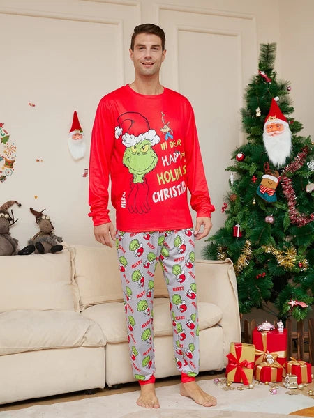 Christmas Family Matching Pyjamas Adult Kids Baby Grinch Nightwear Sleepwear Hot
