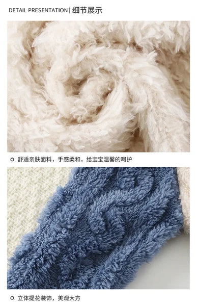 Winter Flannel Pajamas Sets Baby Boys Girls Clothes Warm Hooded Sleepwear Pijama