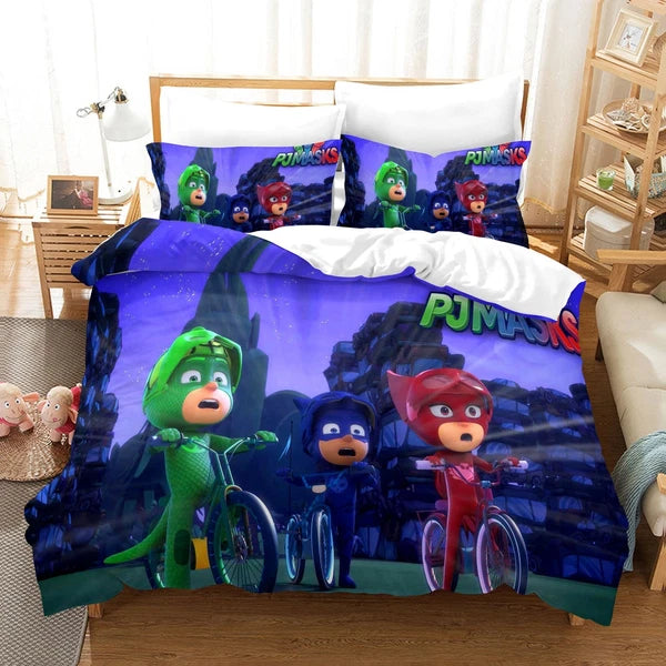 Kids PJ Masks 3D Quilt/Duvet/Doona Cover Bedding Sets + Pillowcases - Single