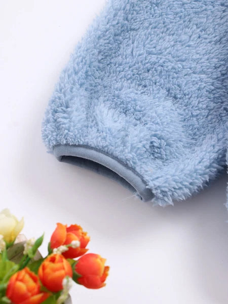 Unisex Kids Outfit Warm Pajama Zipper Set Soft Nightwear Stand Collar Casuai