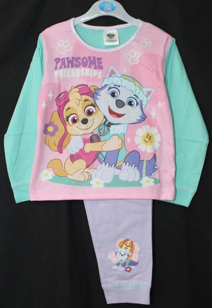 Girls PAW PATROL Pyjamas /Pink SKYE & EVEREST PJs Sizes 18 Months-5 Years
