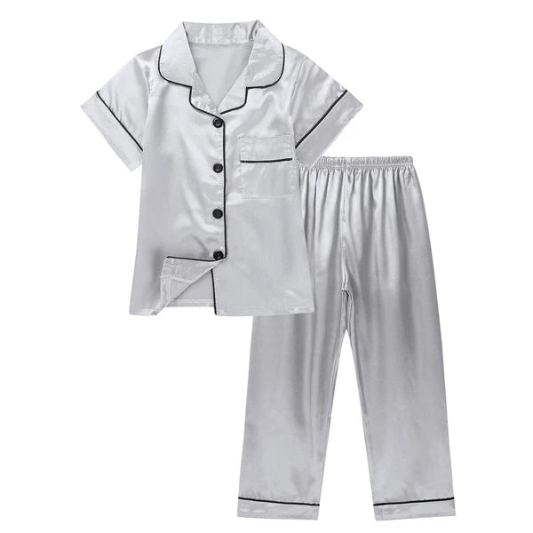 Girl Boy Sleepwear Zipper Pajamas Set Elastic Loungewear Outerwear Nightwear