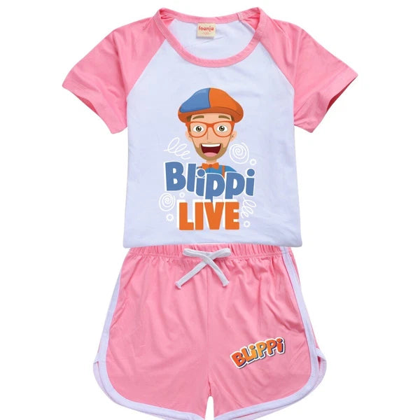 Popular Blippi children's short clothing T-shirt long pants pajamas sports suit