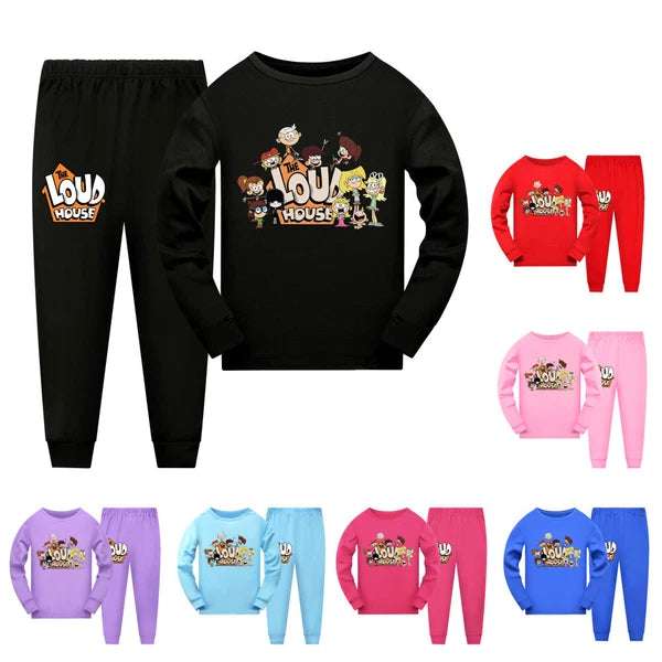 Popular The Loud House children's long sleeved T-shirt pajamas pants set gift