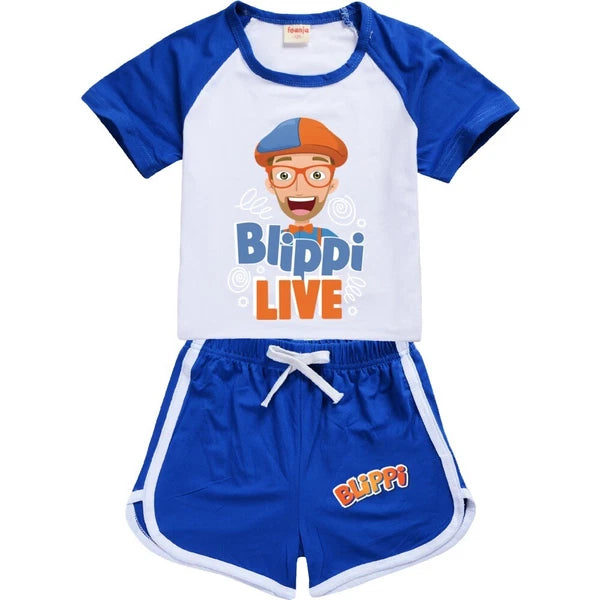 Popular Blippi children's short clothing T-shirt long pants pajamas sports suit