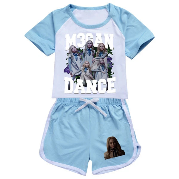 New M3GAN Boys Girls Shorts T-shirt PJ'S Loungewear Tracksuit Kids Birthday Hot