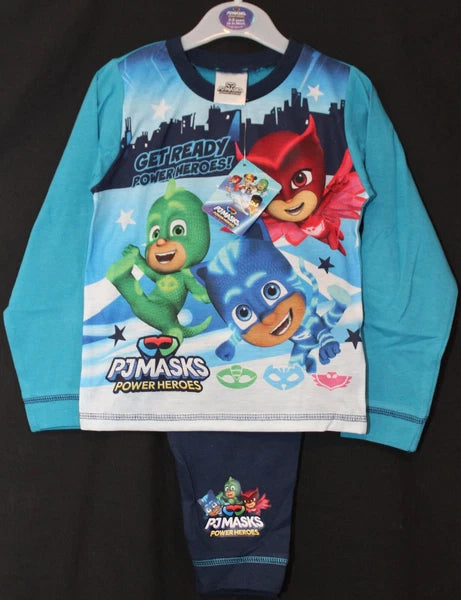 PJ MASKS Boys Pyjamas /Blue CATBOY, OWLETTE & GEKKO PJs -Sizes 18 Months-5 Years