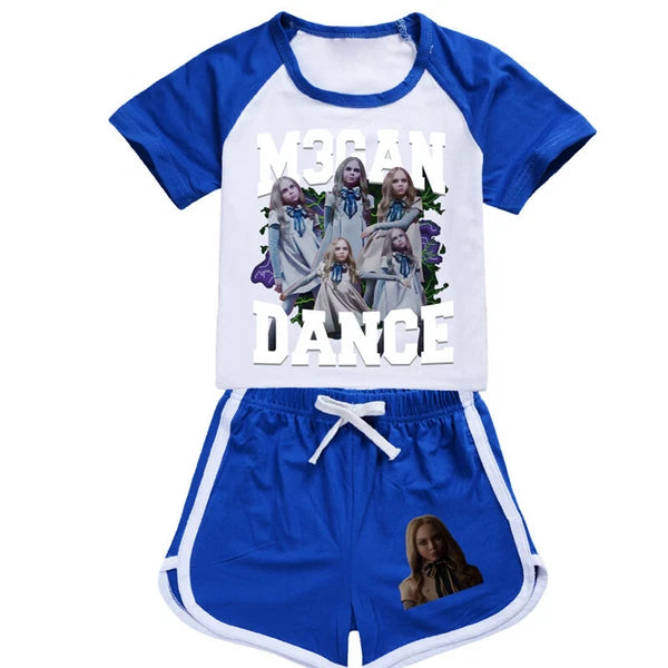 New M3GAN Boys Girls Shorts T-shirt PJ'S Loungewear Tracksuit Kids Birthday Hot