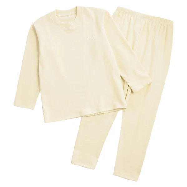 Kids Boys Girls Tees Elastic Top Pajamas Sleepwear Letter Print Set Thermal