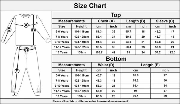 Kids Childrens Warm Fleece Pyjamas For Boys & Girls Sleepover 2 Piece Gift Set