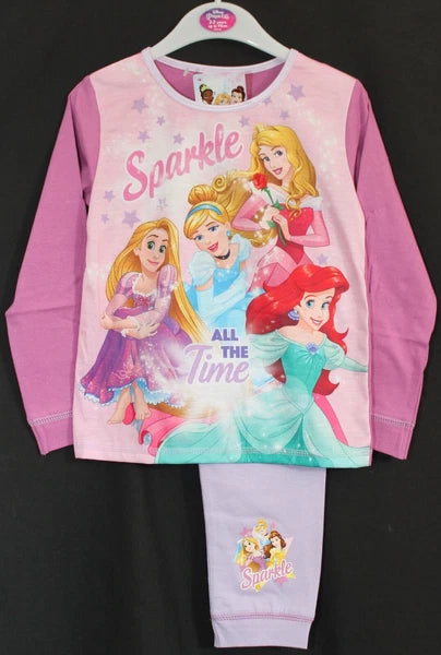 Girl's DISNEY PRINCESS Pyjamas / PJs in a Choice of 3 Styles - 18 months-5 years