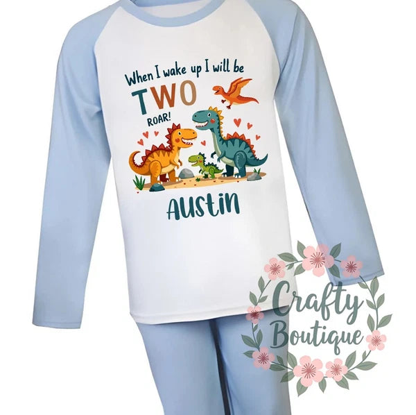 2nd Birthday PJs, Boys Birthday Pajamas, When I Wake Up Two Year Old - 1113