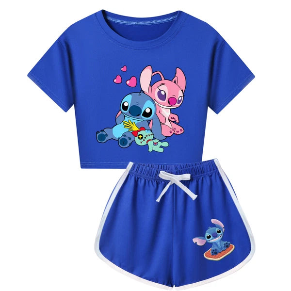 Short Outfits T-Shirt Now Trousers Tracksuit PJ's Sets Kids Lilo & Stitch-