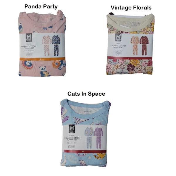 Member's Mark Toddler & Girls 4-Piece Organic Cotton Pajama Set